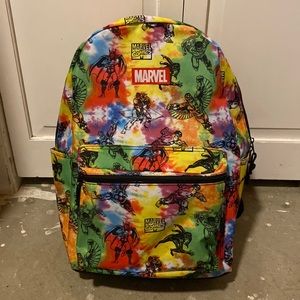 Marvel Avengers tie dye backpack graphics all over